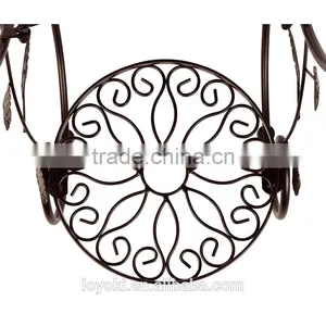 Handicraft Garden Decor Plant Pot Display Retro 3-tier Classic Flower Stand With Modern "S" Design Iron Plant Pot Trays thumbnail-6