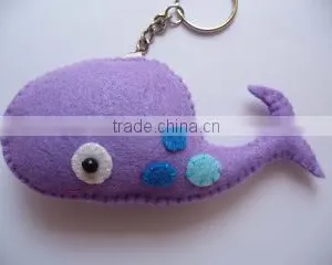 New Products Hot Wholesale Purple Whale Shape Fish Design Key Ring Promotional Gift Felt Hawaii Keychain Made in China thumbnail-1