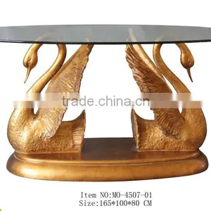 MO-4507-01 Glass Topped Table With Carved Swan thumbnail-1
