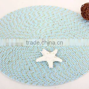 Light Blue Pp/pet Placemat for Christmas Dinner Set/round Placemat thumbnail-1