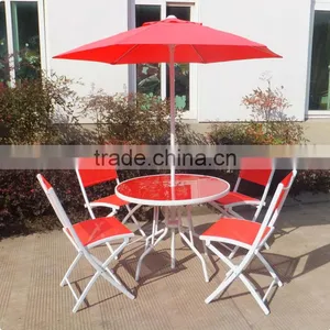 Outdoor Leisure Table and Chair Patio Sling Dining Set Graden Furniture thumbnail-1