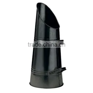 Fireplace Accessory Round Metal Matte Black Coal Hod thumbnail-2