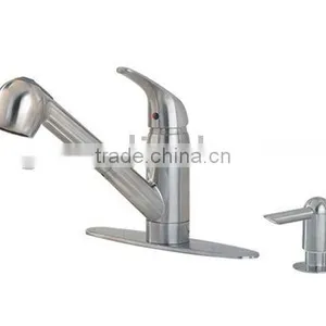 Single Handle With Single Hole Lead Free Kitchen Faucet With Sidespray, Polished Chrome thumbnail-1