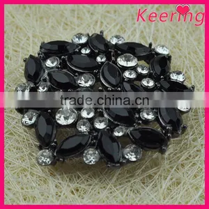Fashionable Wholesale Elegant Black Metal Rhinestone Buttons for Garments WBK-1509 thumbnail-4