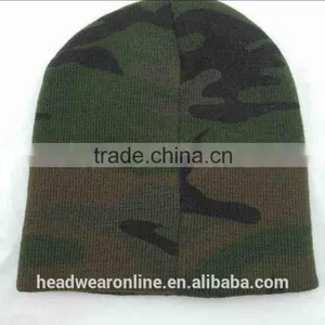 Custom Camo Printing Knitted Hats With 3d Embroidery Winter Hat thumbnail-5