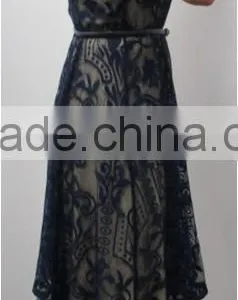 Cap Sleeve Lace With Belt Dress thumbnail-3