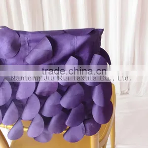 Fancy Chiavari 3D Taffeta Chair Cap/Chair Hood Purple Wafer & Cream Leaf 2 Color For Customs Choice thumbnail-4