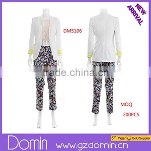 2014 New Arrival Cream Contrast Lace Blazer Jacket thumbnail-1