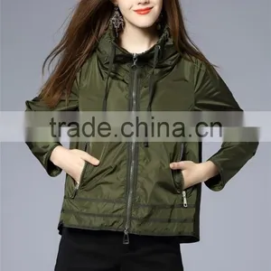 New Style Custom Army Green and Navy Nylon Hoodie Jacket Cheap Price thumbnail-1