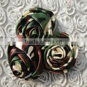 Cute Hand Made Camo Small Satin Flowers,camo Flower thumbnail-1