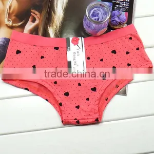 Fancy Heart Printing Sexy Lingerie Soft Cotton Ladies Brief Mature Women Panty thumbnail-4