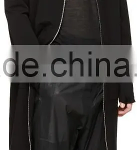 Half Sleeve Black Men Winter Cashmere Pullover Fashionable Sweaters for Man thumbnail-4