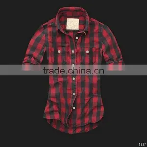 Wholesale Cheap Western Fashion Plaid Flannel Shirts for Girs thumbnail-1