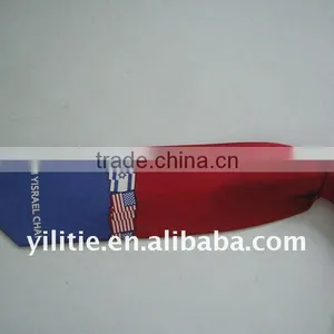 100% Woven Polyester Printing Flag Hand Made Stripe Necktie for Men thumbnail-1