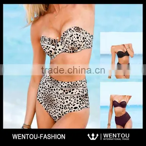 Wholesale High Waist Retro Boho Bikini thumbnail-1