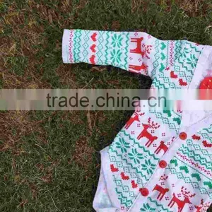 Christmas Baby Cardigans for Boys Baby Clothes Christmas Romper Long Sleeve Elk Reindeer Red Bowknot Romper Hot Sale Baby Romper thumbnail-3