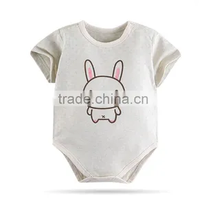 Factory Price Organic Cotton Baby Girls' Organic Short Sleeve Romper Organic Baby Clothes thumbnail-1