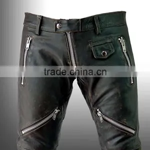 Black Motorcycle Pant/ Motorbike Leather PANT CE Armour to Knee & Hips thumbnail-5
