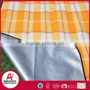 Light Yellow Check Pattern Rotaty Screen Printing Polar Fleece Picnic Mat thumbnail-5