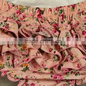 Infant Gtirls' Cotton Flower Straps Ruffles Bodysuit thumbnail-5