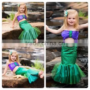 Baby Girls Bikini Swimwear Little Mermaid Tail Outfits Dress thumbnail-1