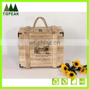 New Products 2016 High Quality 4 Four Bottles Wine Wooden Box thumbnail-3
