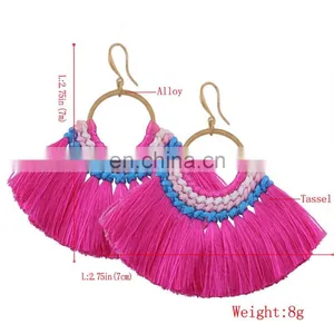 Fashion Handmake Fan Tassel Earrings thumbnail-1