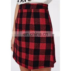 Checked Winter Skirt Tweed Lady Skirt thumbnail-5