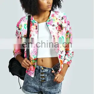 Clothes Garment Floral Printed Jacket/womens New Jacket/clothing Supplier China/wholesale Lastest Apparel Model-cp352 thumbnail-1