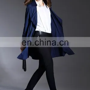 OEM/ODM Fashion Women Trun Down Collare Long Sleeves Formal Wind Coat thumbnail-3
