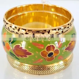 Green Horn Bracelet on Brass Wholesale Bangle Set-Fashion Bracelet Set-Bollywood Fashion Golden Color Imitation Kada Bracelets thumbnail-3