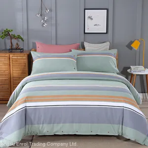 100% Cotton White Bed Sheet for Hotel and Dormitory Stripe and Simple thumbnail-3
