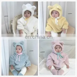 Ins Fashion Baby Kids Clothes Winter Soft Velvet Cute Pattern Long Sleeve Coat 2020 thumbnail-3