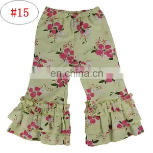 Kids Girls Bell Bottom Flare Pants Wide Leg Pants Printed Floral Flare Palazzo Pant Trousers 20colors 5 Size Free Shipping thumbnail-5
