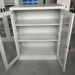 Half Height Swing Open Glass Door Storage File Cabinet Powder Coating Surface thumbnail-4