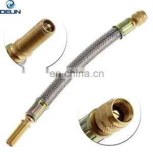 180mm Stainless Steel Braided Flexible Hose Car Wheels Tyre Valve Stems Extensions Tube Adapter thumbnail-1