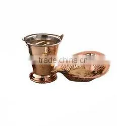 COPPER DAL BALTI WITH COPPER CHAPATI HOLDER thumbnail-1