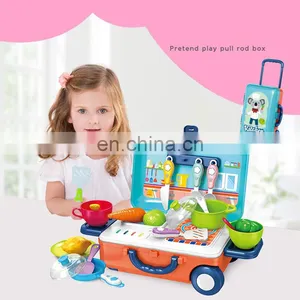 Educational Pretend Cooking Play Toy 23Pcs Plastic Kitchen Set Toy Kids Kitchen Toy Sets thumbnail-5