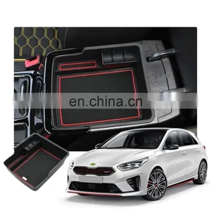 For 2018 Kia Ceed GT Car Accessories Center Console Organizer Tray Armrest Storage Box ABS Non-Slip Insert Tray thumbnail-1