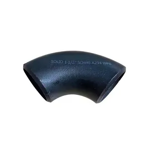 ASME B16.9 Seamless Carbon Steel A234 WPB SCH40 SCH80 SCH120 90 Degree Elbow thumbnail-1