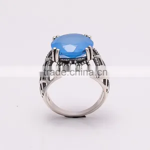 CHALCEDONY RING ,925 Sterling Silver Jewelry Wholesale,WHOLESALE SILVER JEWELRY,SILVER EXPORTER,SILVER JEWELRY FROM INDIA thumbnail-3