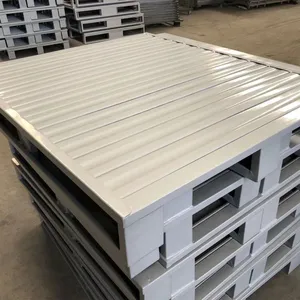 Metal Turnover Pallet; Logistics Steel Forklift Pallet; Workshop Warehouse Moisture-proof Cushion Pallet Cargo Stacking Pallet thumbnail-4