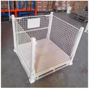 Metal Storage Cage/Steel Cage/Wire Mesh Cage for Warehouse Transport Stillage Wire Mesh Cage thumbnail-4
