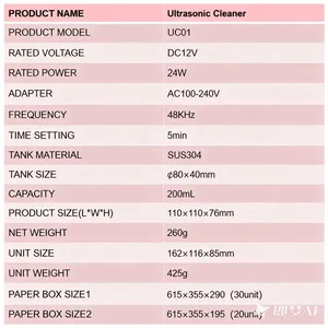 Ultrasonic Jewelry Cleaner, 48KHz Ultrasonic Cleaner Machine for Jewelry, Rings, Watch Strap, 304 Stainless Steel Tank thumbnail-5