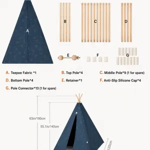 Glow in the Dark Teepee Playhouse for Boys and Girls thumbnail-2