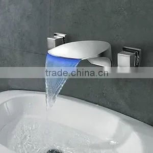CURNEAL Wall Mounted LED Waterfall Faucet/Tap thumbnail-1