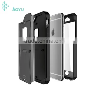 100% WaterProof Case ShockProof Case For Iphone 6 4.7 Inch Aluminum Gorilla Glass Black Metal Phone Case thumbnail-4