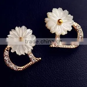 White Flower Earring Bridal Earring White Elegant Flower Earring thumbnail-1