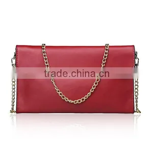 Ladies Leather Clutches Party Evening Bag With Removable Golden Chain Shoulder Strap thumbnail-5