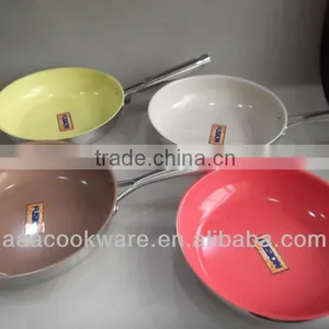 Colorful Ceramic Painting Stainless Steel Frying Pan thumbnail-1